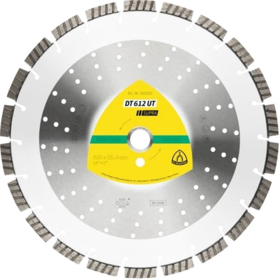 Turbo laser welded cutting blade for concrete, cured concrete, reinforced, construction materials