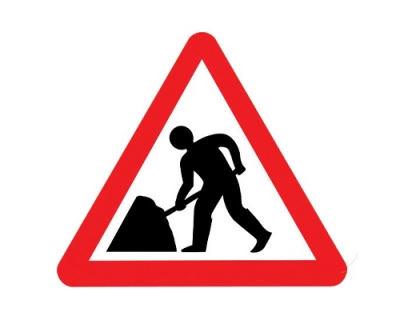 600mm Men At Work Sign with Cone Straps